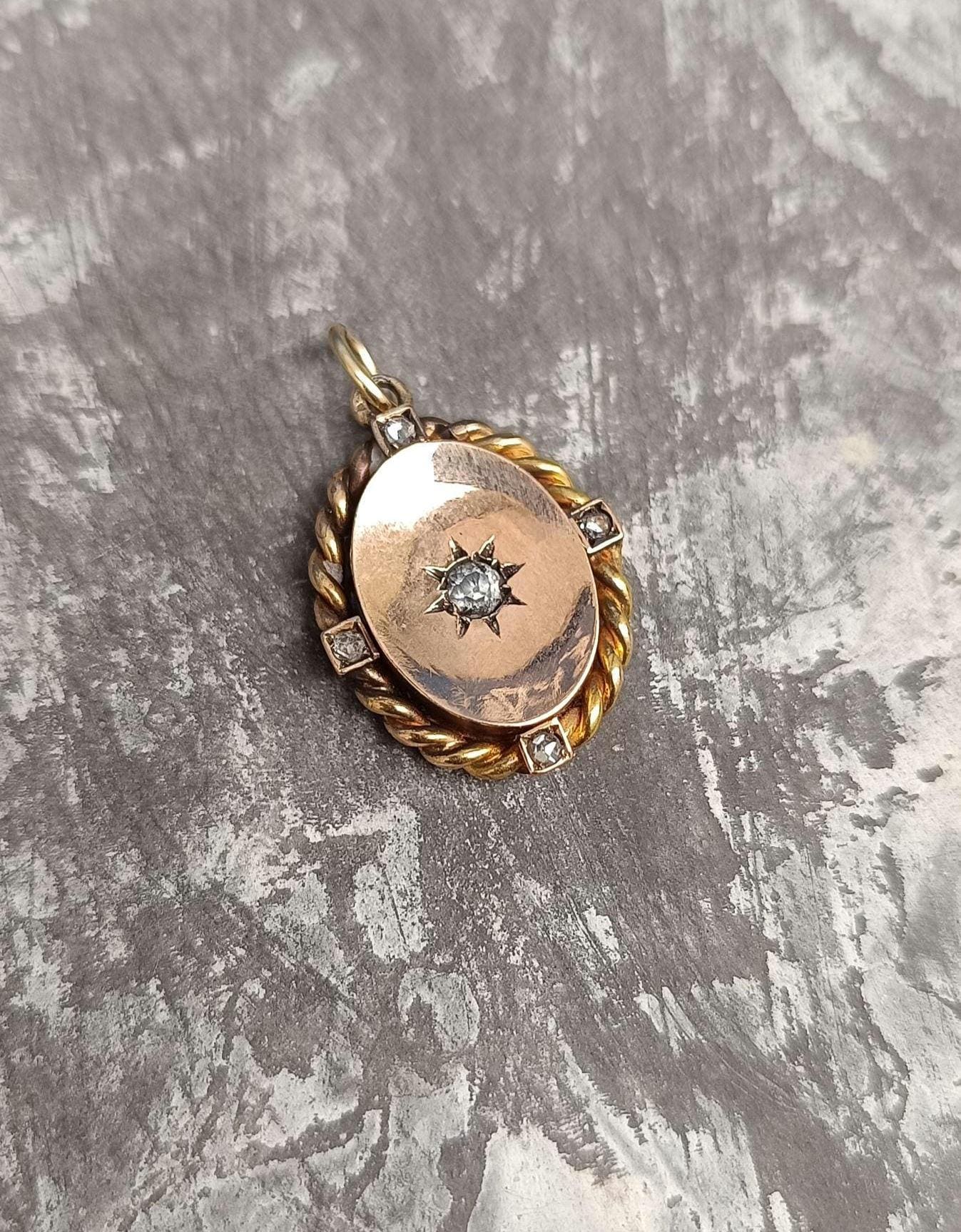 Reserved!! Please do not buy! A small Antique 14ct Gold & Diamond Charm