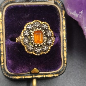 An Antique Gold Cluster ring with Diamonds & Paste