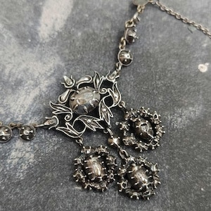 Antique Georgian Drop Necklace with Rosecut Diamonds