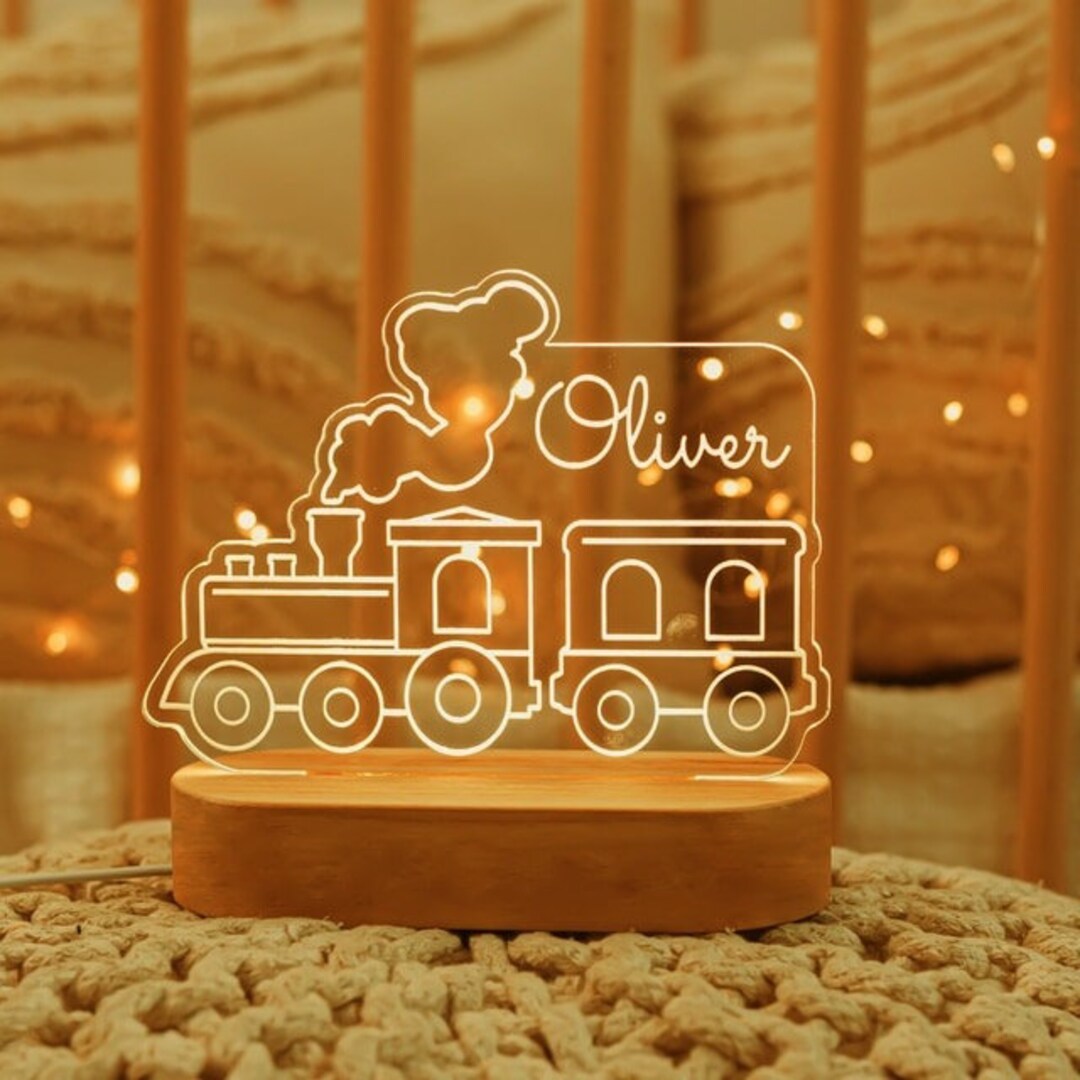 Train Night Light New Baby Gift 1st Birthday Toddlers Night Light