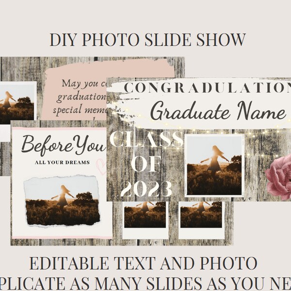 Graduation Slide Show Template - Etsy