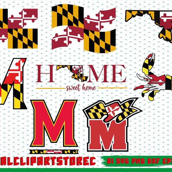 Maryland Svg Bundle, Maryland State Clipart, Maryland State, Maryland Outline, Maryland Flag Svg, Maryland State, Commercial Use, State Svg