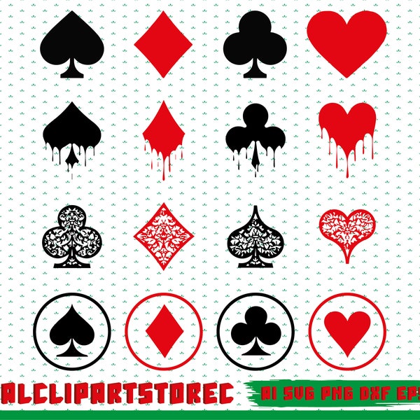 Playing Cards Svg, Playing Card Suits, Spades Svg, Diamonds Svg, Clubs Svg, Hearts Svg, Gambling Svg, Card Suit Svg, Graphic Svg, Svg Png Ai