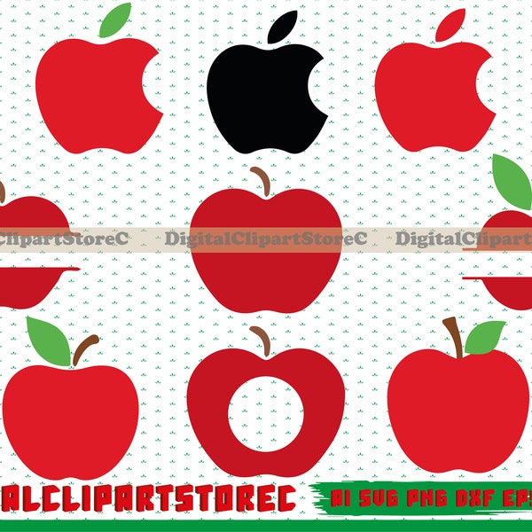 Apple Name Frame Svg Bundle, Apple Svg, Apple Clipart, Apple Monogram Svg, Teacher Svg, School Svg, Cut file, Cricut, Silhouette Fruit Svg