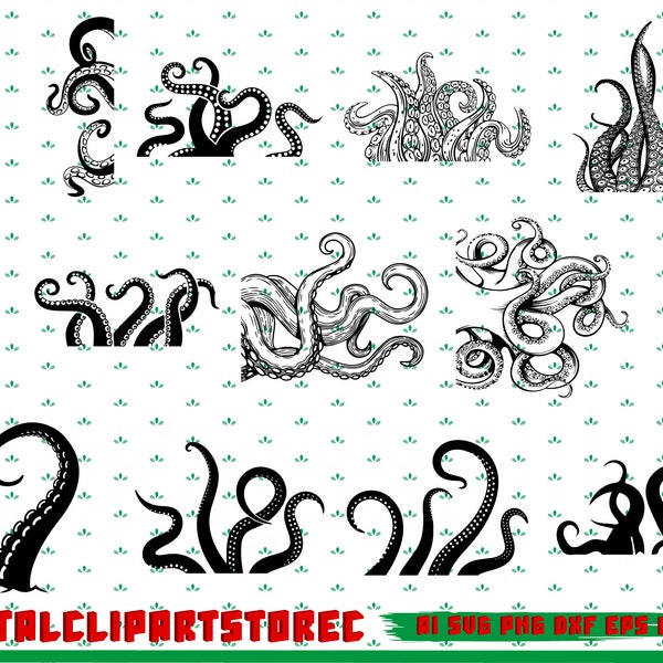 Tentacles SVG Cut File, Tentacles Svg, Tentacle Svg, Octopus Svg, Sea Monster Svg, Tentacles, Design for Cricut,Silhouette,Instant Download