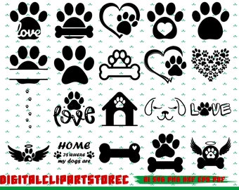 Dog Paw Svg Bundle, Dog Home Svg, Dog Clipart, Dog Svg, Dog Design, Dog Love Svg, Dog Svg, Dog Animal Svg, Animal Clipart, Dog Bone Svg