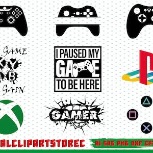 Game Controllers Svg Bundle, Game Controller Svg, Gamer Svg, Game Phrases, No Game No Gain Svg, Gamer Design, Game, Ai Pdf Svg Eps Png Dxf