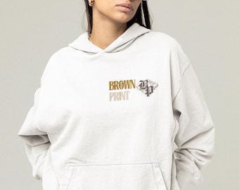 Brown Print Hoodie | Designed front and back | Desi Streetwear | Indian & Punjabi Fashion | Men/Woman Urban Apparel | Gifts for him/her
