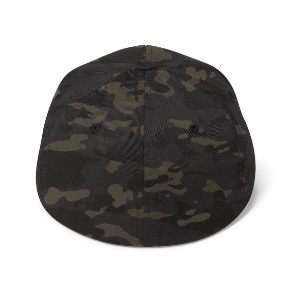Multicam Fish Hook Fitted Hat, Camo Fishing Hat, Camouflage