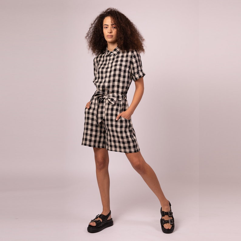 TAYLOR PLAYSUIT Black Check image 1