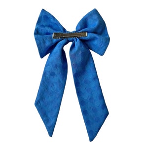 Blue dots hair bow image 6