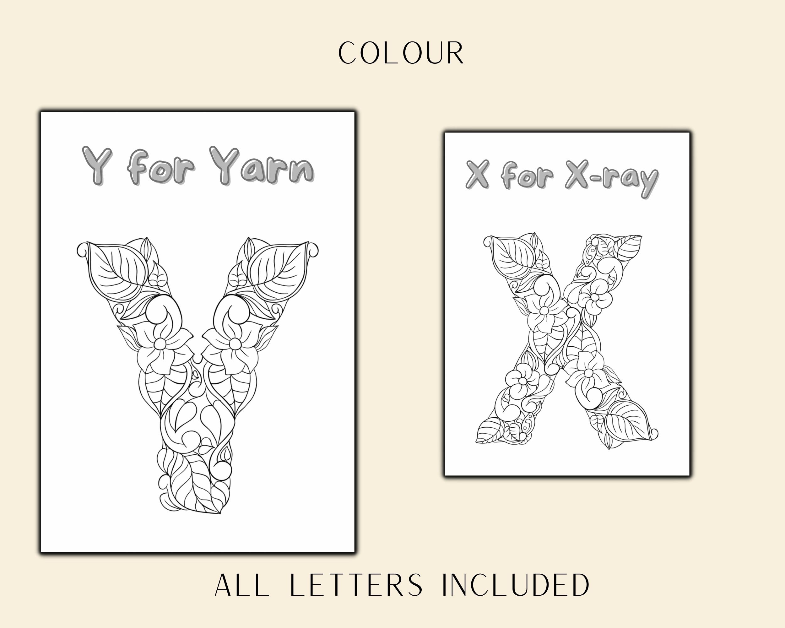 Alphabet Flowers Printable Coloring Worksheets Preschool Etsy