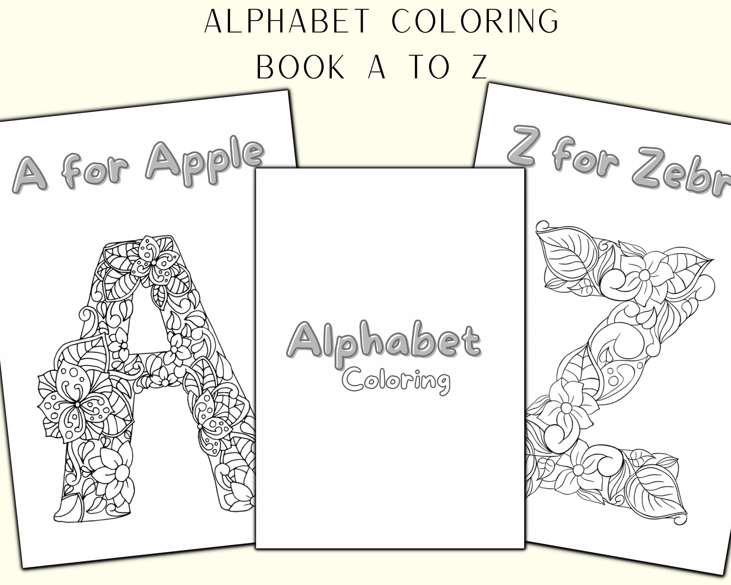 Alphabet Flowers Printable Coloring Worksheets Preschool Etsy