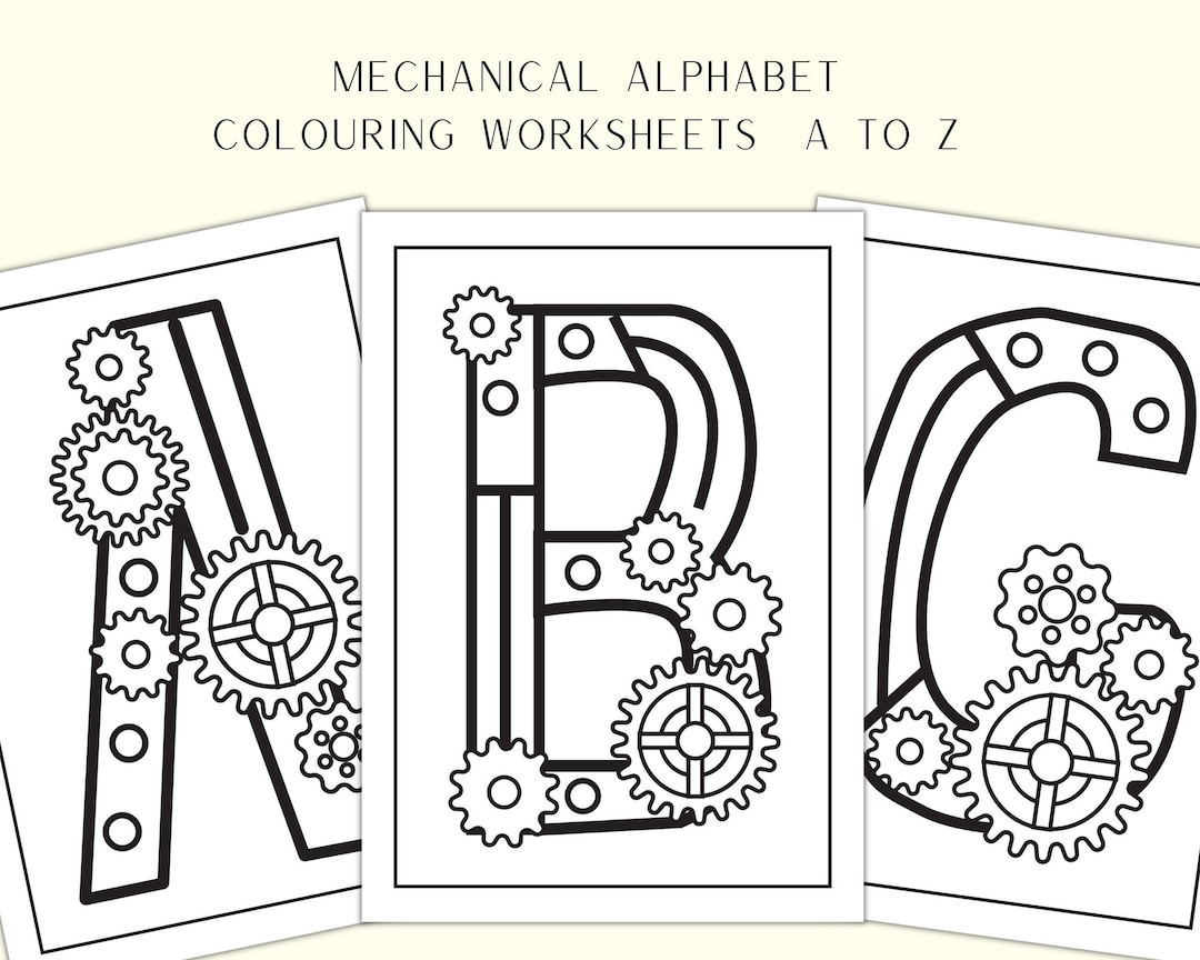 Alphabet Printable Colouring Worksheets Instant Download Alphabet Printable Colouring Worksheets Instant Download
