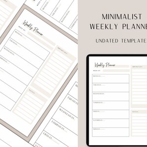 Weekly Planner | Digital Planner | Undated Planner | GoodNotes Planner | iPad Planner | PDF | Weekly Digital Planners | Weekly Template