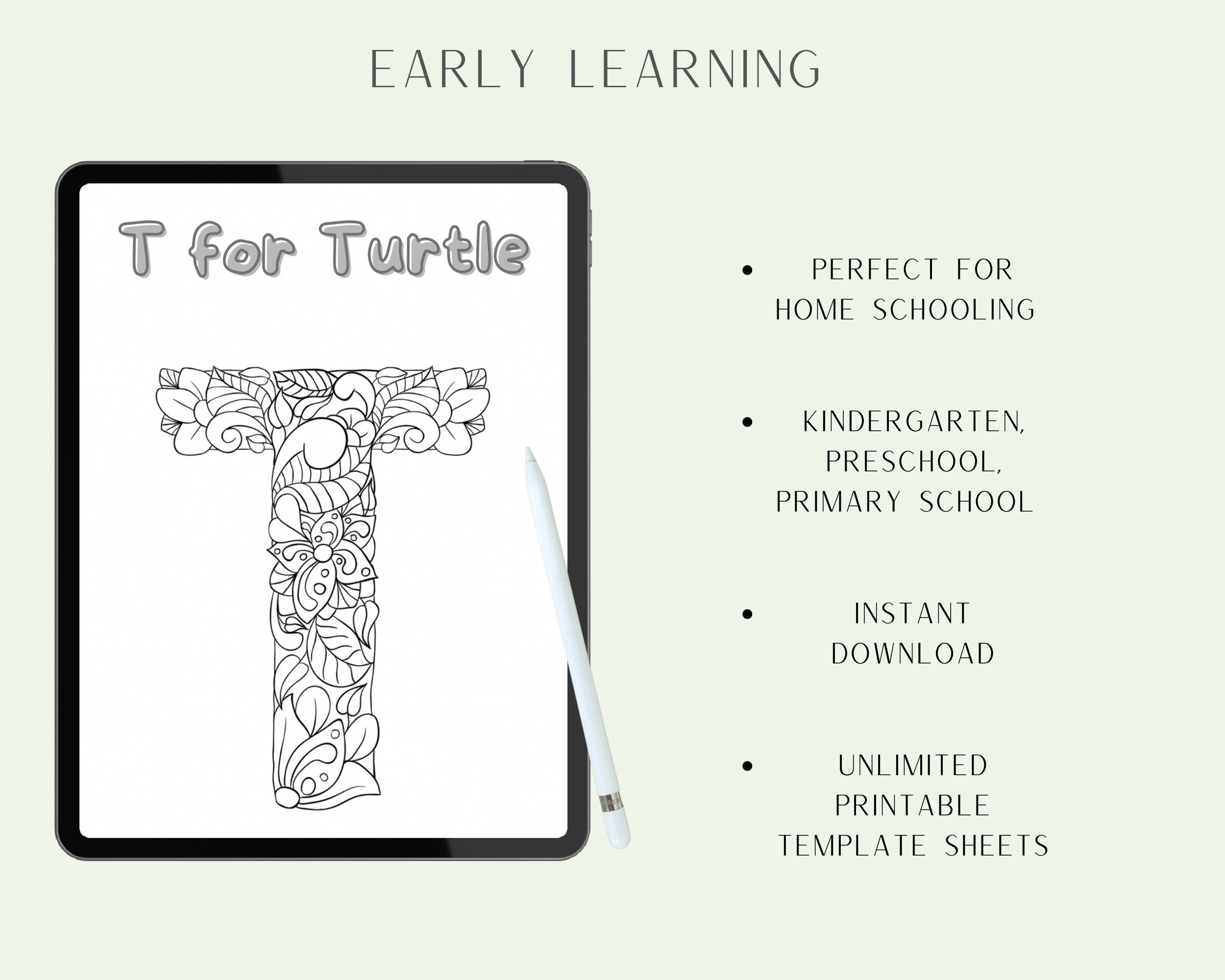 Alphabet Flowers Printable Coloring Worksheets Preschool Etsy