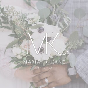 Monograma de boda moderno, logotipo de pareja de boda, diseño de boda elegante, logotipo inicial, logotipo de boda de lujo, logotipo de boda personalizado