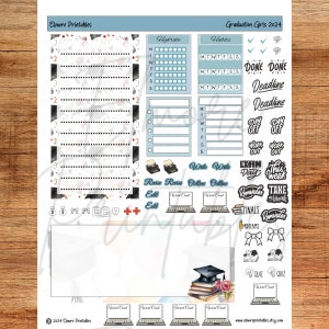 Graduation Planner Stickers Dashboard Layout Classic HP Weekly Kit