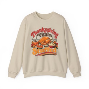 Thanksgiving-Sweatshirt für Krankenschwestern, Vitals Stuffed, lustiges Krankenschwester-Shirt