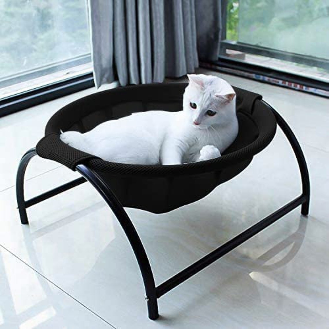 Comfy Kitty  Breathable Cat Bed Black