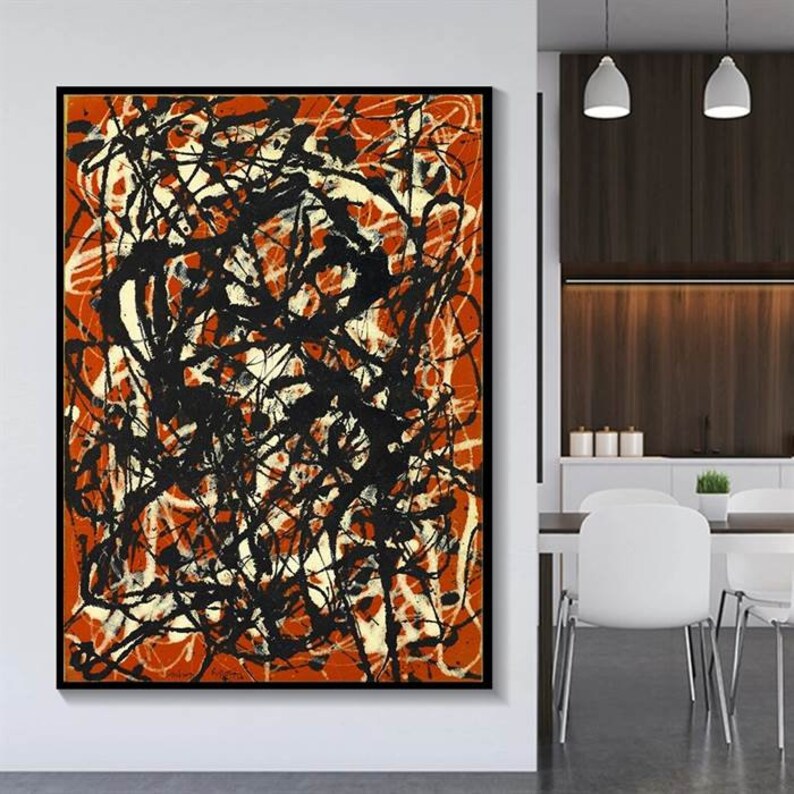 Jackson Pollock Free Form Canvas Etsy