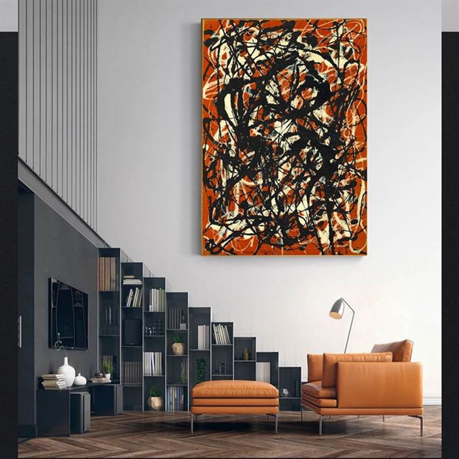 Jackson Pollock Free Form Canvas Etsy
