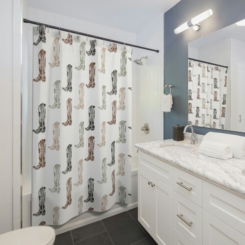 Western Theme Shower Curtain Etsy