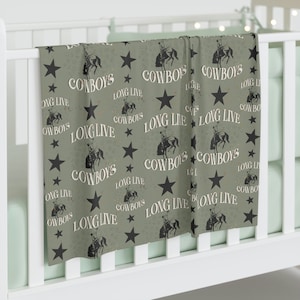 Long Live Cowboys Western Baby Swaddle Blanket, Little Cowboy, Ranch Kid, Rodeo Kid