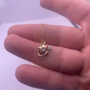 14k Yellow Gold Diamond Star Pendant