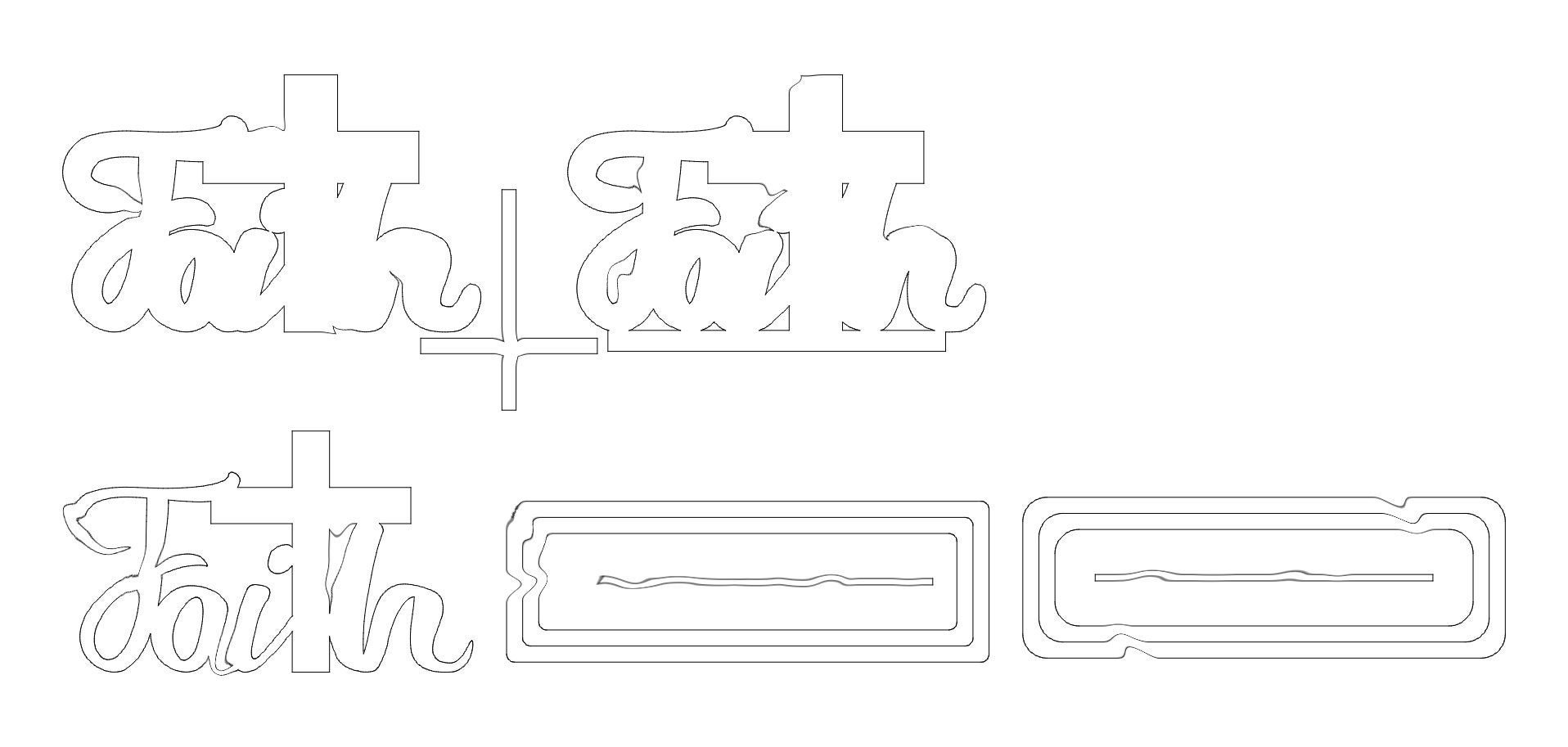 A Lettering Faith With a Cross - SVG, DXF for Laser and CNC - Etsy