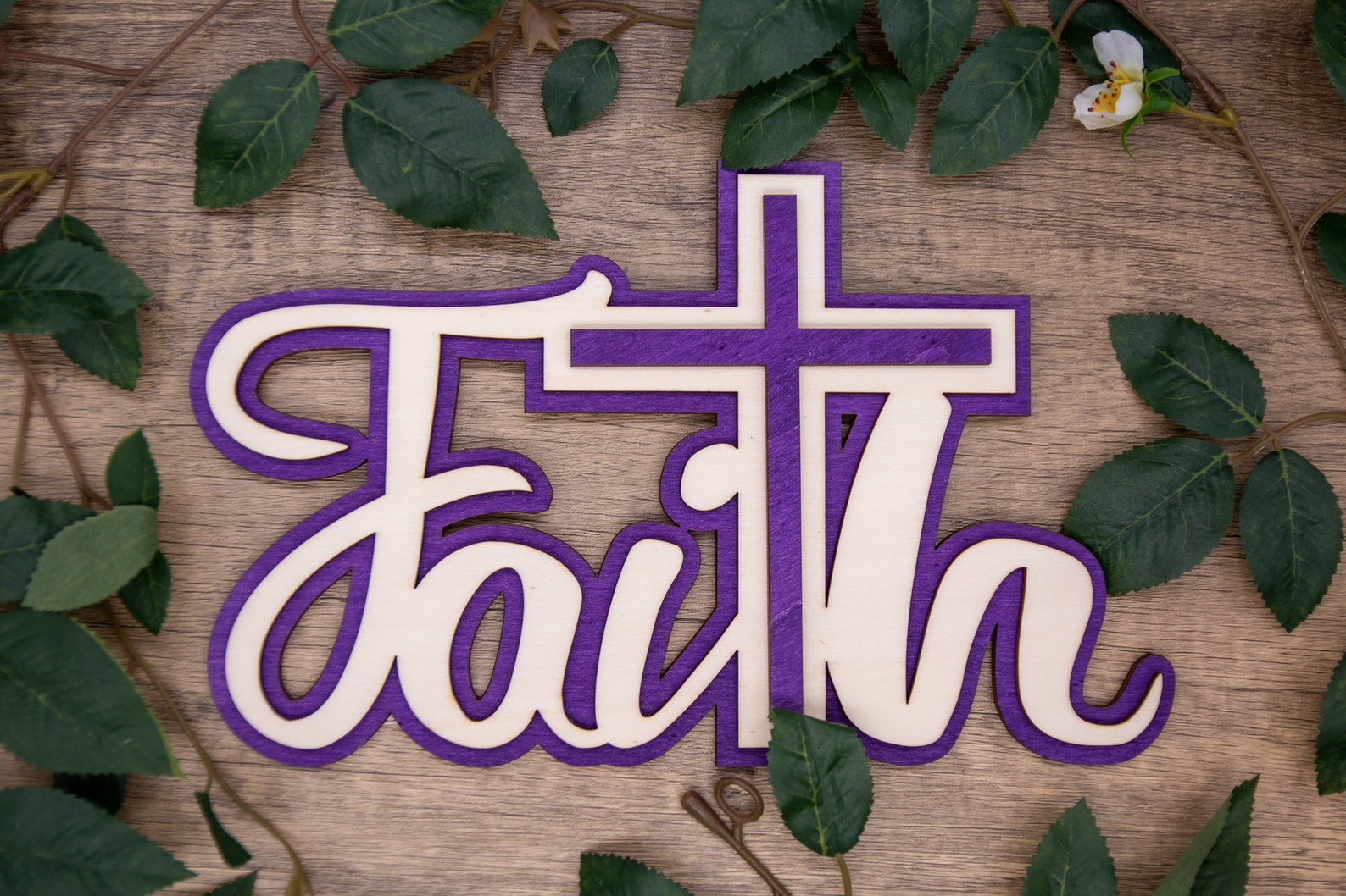 A Lettering Faith With a Cross - SVG, DXF for Laser and CNC - Etsy