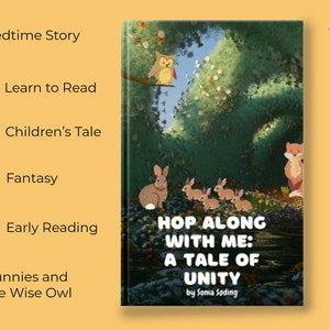 Hop Along with me: A Tale of Unity is a delightful children's ebook that follows the adventures of the Hop Family with Mrs Rabbit and her bunnies.
Filled with vibrant illustrations and endearing characters, teaching the importance of teamwork.