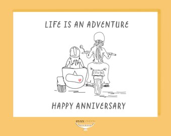 Funny Motorbike Anniversary Card: Personalized Love Card (Digital Download)