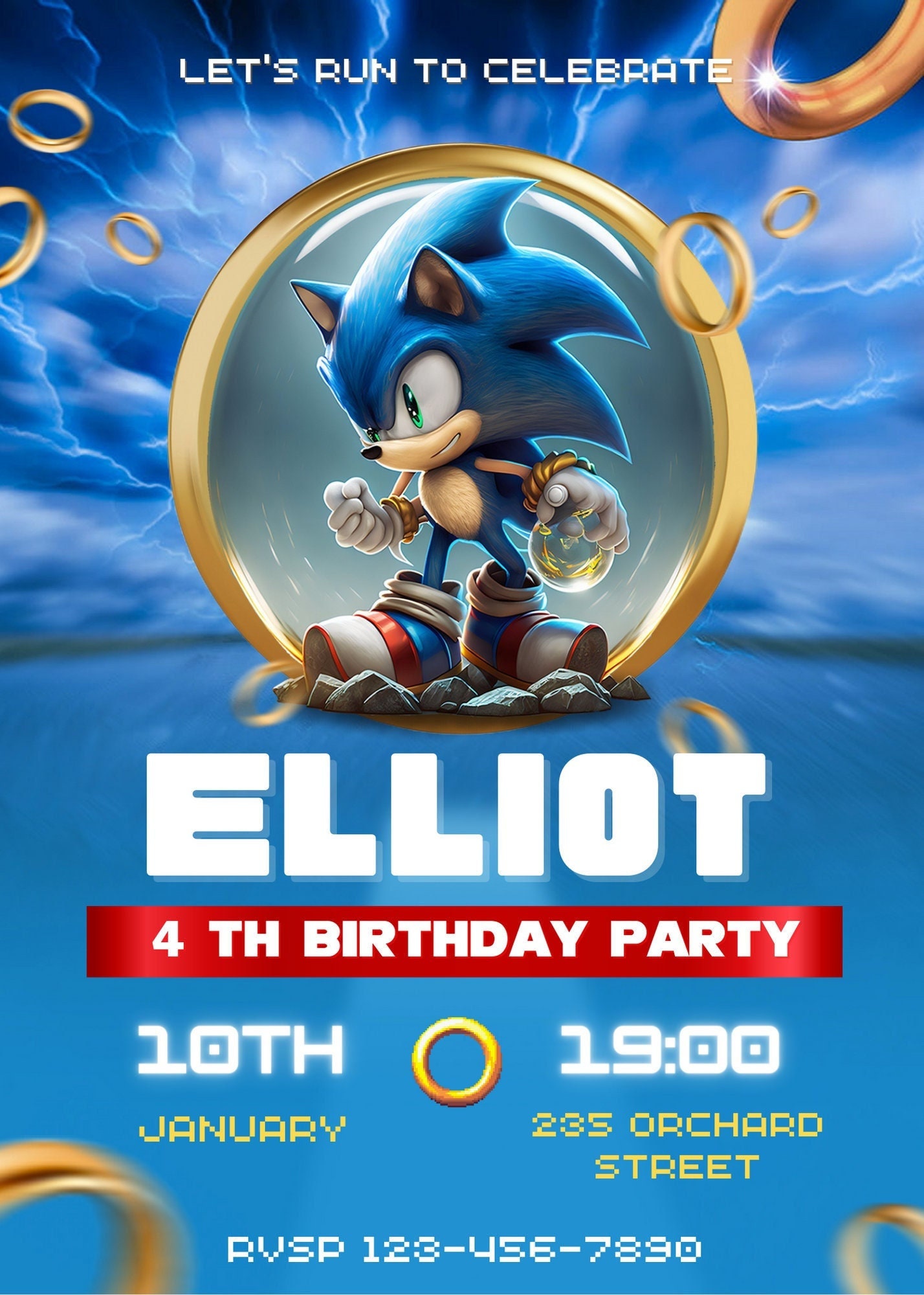 Sonic the Hedgehog Birthday Party Tableware Banner Decoration