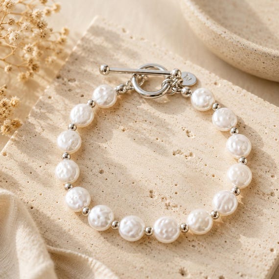 Mother of Pearl Bracelet | Stainless Steel Beads | Tree of Life