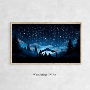 Christmas Holiday Frame TV Art, Nativity Scene, Birth of Jesus, Instant Download,digital art,tv wallpaper, digital download,Religious TV Art