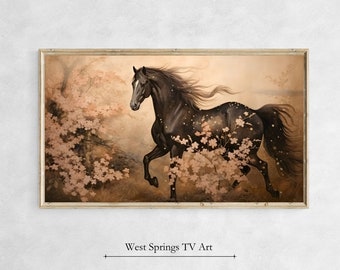 Samsung Frame TV Art Horse Painting, animal tv art, Instant Download, digital art, tv wallpaper, digital download,