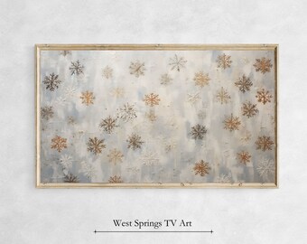 Frame TV Art, Abstract Oil Painting Snowflake, Modern tv art, Instant Download, Samsung Art TV, TV wallpaper, Digital Art, Digital Download