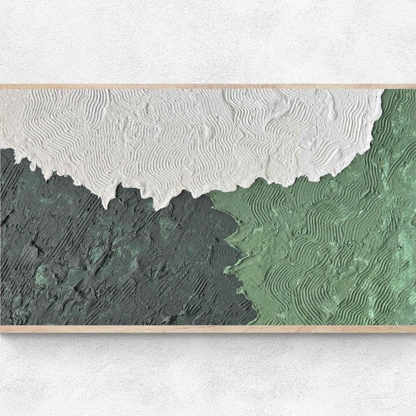 Samsung Frame TV Art, Green and White Textured Art, Abstract Modern tv art, Instant Download, TV wallpaper, Digital Art, Digital Download