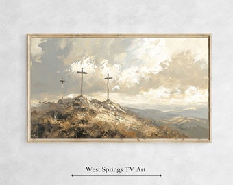 Samsung Frame TV Art Easter, Christian Cross, He is Risen, Religious tv Art, Instant Download, TV wallpaper, Digital Art, Digital Download