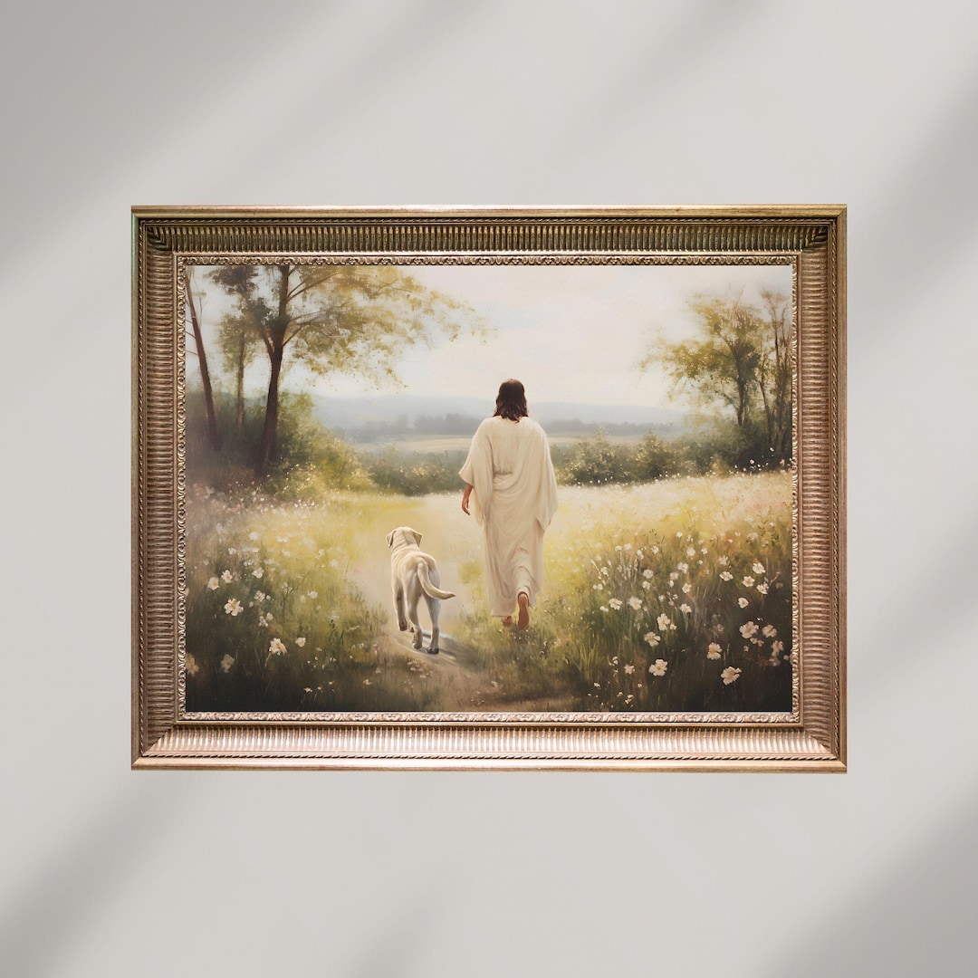 Jesus Walks With Dog, Faith and Hope, Pet Dog Memorial Printable ...