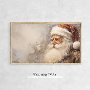 Christmas Frame TV Art Santa Claus Portrait Painting, Holiday Xmas Tv Art, Instant Download, digital art, tv wallpaper, digital download