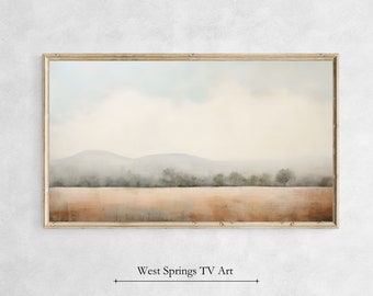 Samsung Frame TV Art, Neutral Landscape Muted Vintage Painting, Home Décor, Instant Download, digital art, tv wallpaper, digital download