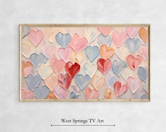 Frame TV Art, Valentines Heart Painting, Modern tv art, Instant Download, Samsung Art TV, TV wallpaper, Digital Art, Digital Download