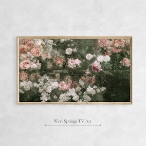 Samsung Frame TV Art Vintage Oil Painting Spring Garden, Floral Tv Art, tv wallpaper, instant digital download, Cottagecore Home Wall Décor