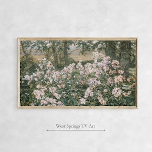 Samsung Frame TV Art Vintage Oil Painting Wildflowers, Spring Floral Tv Art, tv wallpaper, digital download, Cottagecore Home Wall Décor