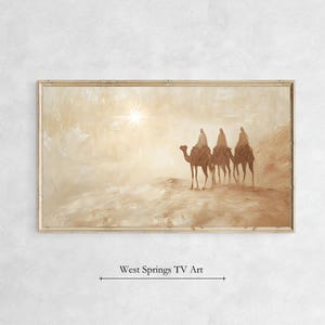 Samsung Frame TV Art kerststal drie wijzen, kerstvakantie digitale kunst, tv wallpaper, digitale download, religieuze tv-kunst, kerstmis