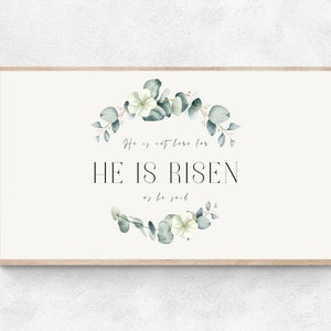 Samsung Frame TV Art Easter, He is Risen, Religious tv Art, Typography Tv Art, Instant Download, TV wallpaper, Digital Art, Digital Download
