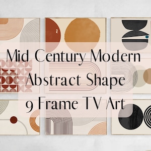 Samsung Rahmen TV Kunst Bundle Mid Century Modern, Abstrakte Formen, Sofortiger Download, abstrakte TV-Kunst, TV-Hintergrundbild, Neutrales Modernes Wohndekor