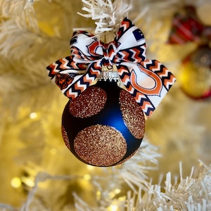 Chicago Bears Football Inspired Christmas Ornament|gift idea|polka dots|christmas decor|sports